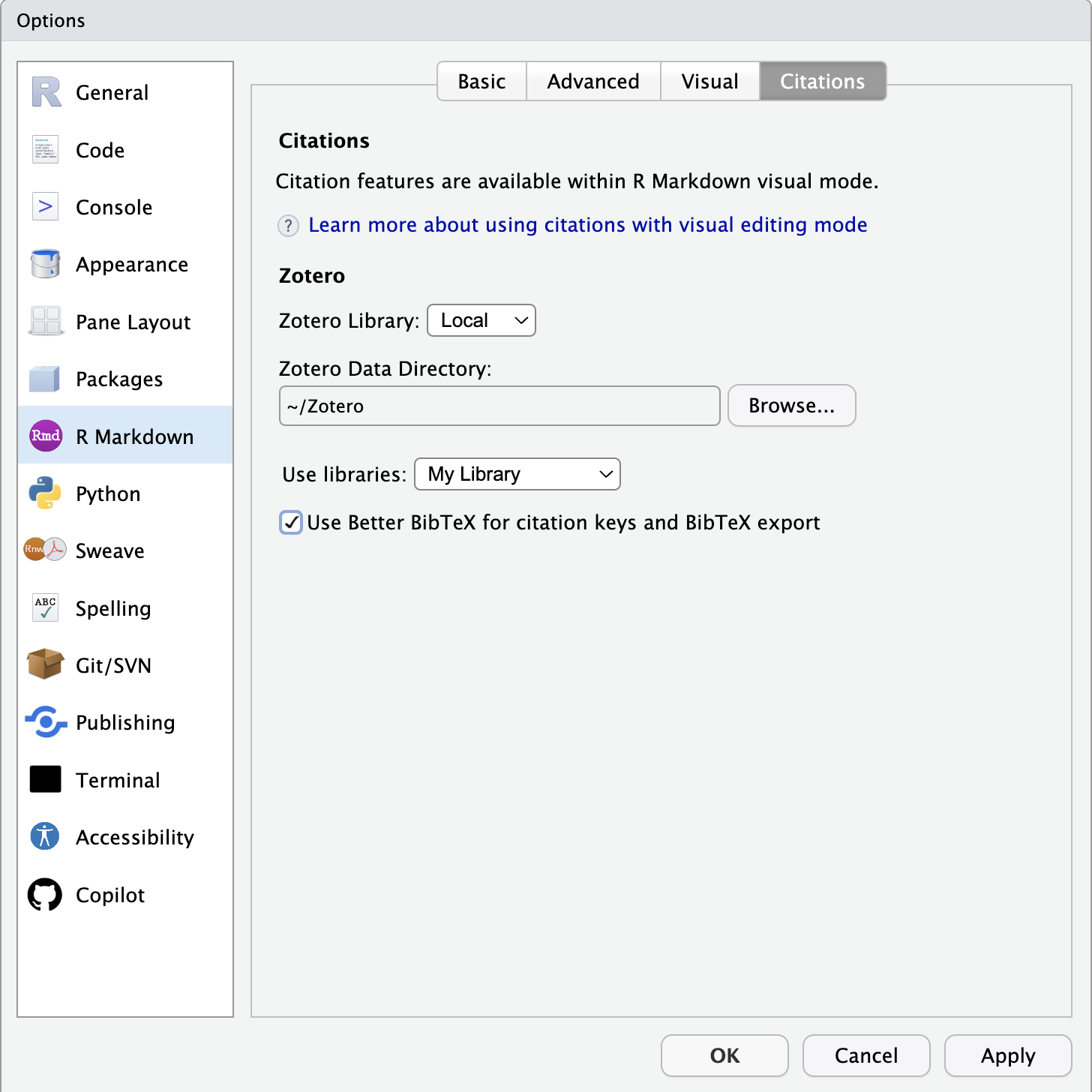 RStudio Global Options